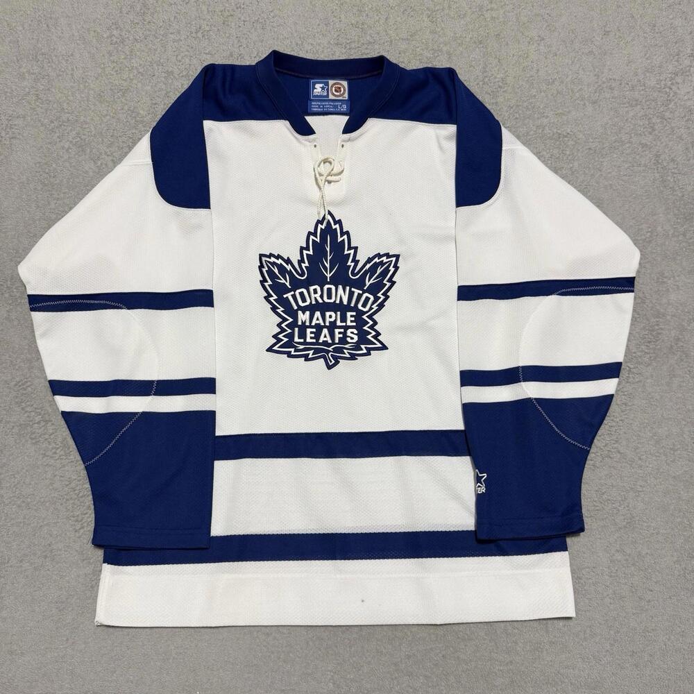 Vintage 90s Toronto Maple Leafs Jersey White L NHL Hockey Starter Men’s